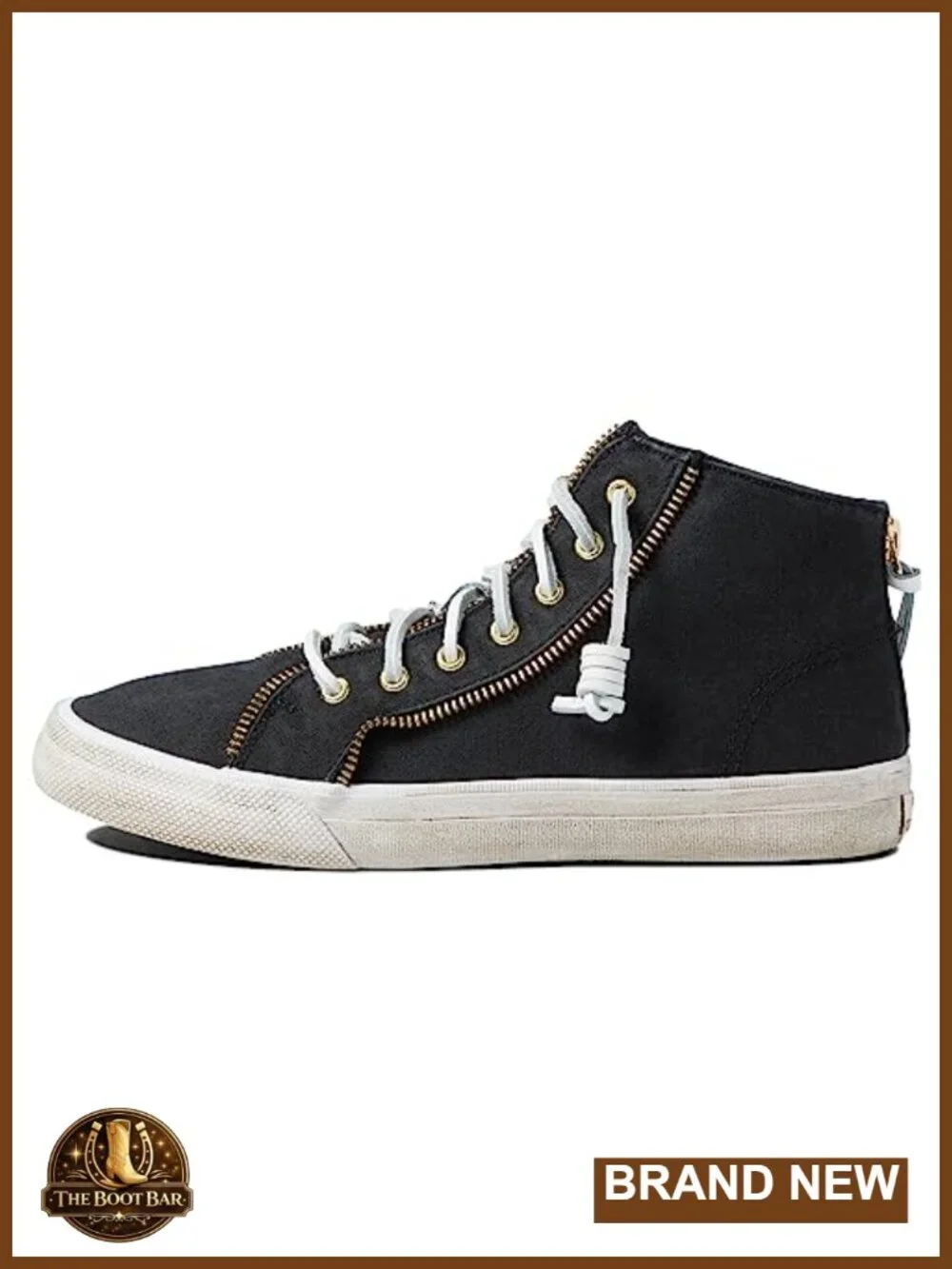 Washed Canvas Fringe Chukka Boot with Zipper Details
